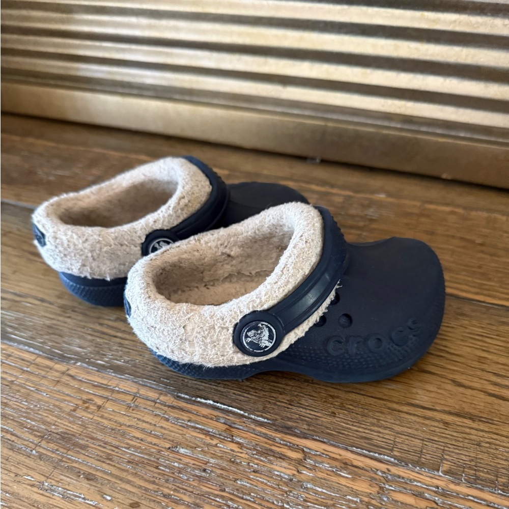 Crocs Classic - Lined Clogs Blue Material, Baby's (6-7)